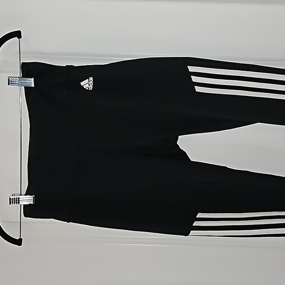 Adidas Climalite Reflective Black & white 3 stripe Athletic pants Size Small - Picture 2 of 10